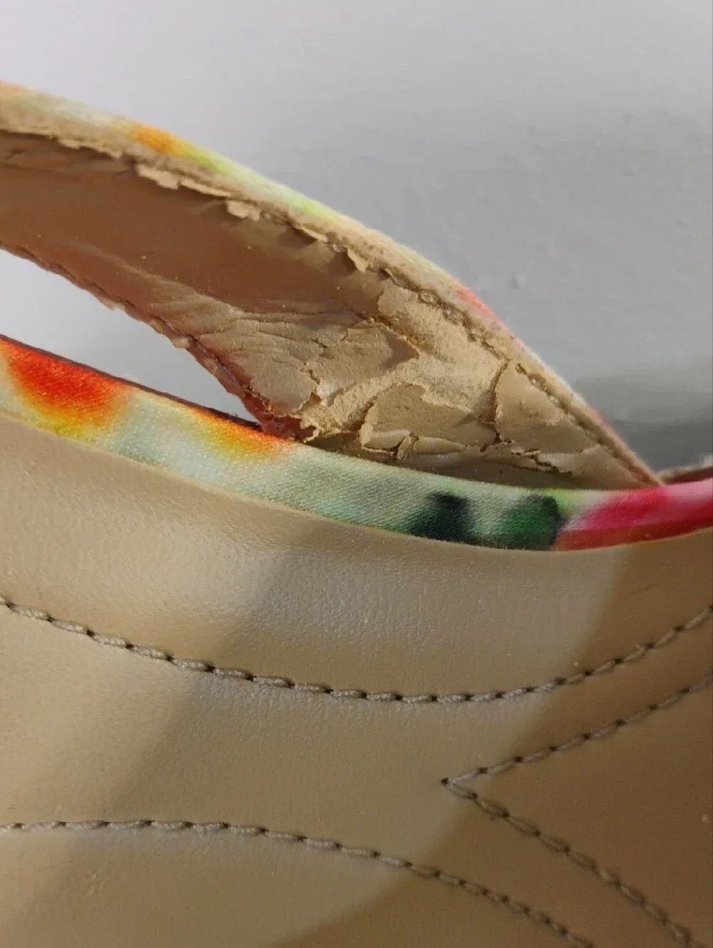 Naturalizer Multicolor Floral Cork Wedge Sandals